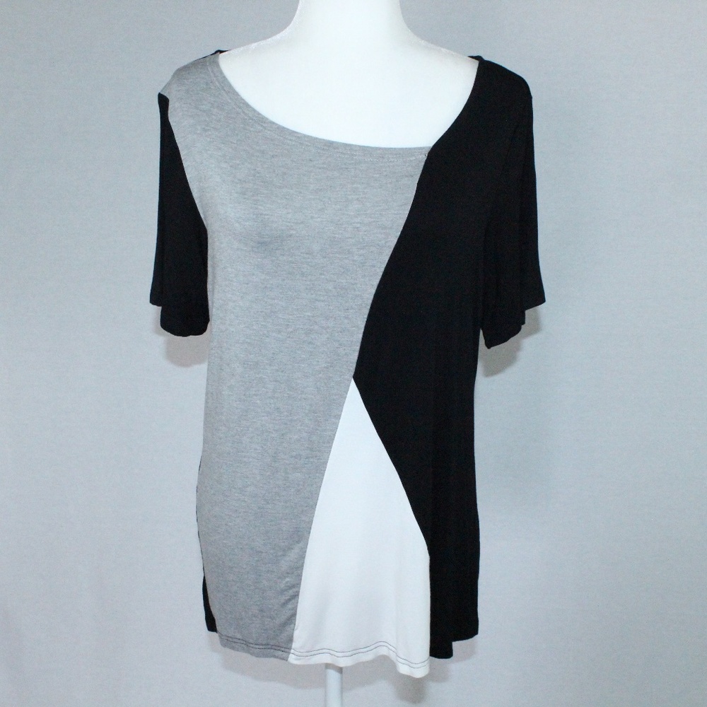 Sarin Mathews | Color Block Short Sleeve Top | Sz M